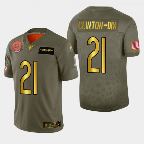 Chicago Bears #21 Ha Ha Clinton-Dix Men's Nike Olive Gold 2019 Salute to Service Limited NFL 100 Jersey