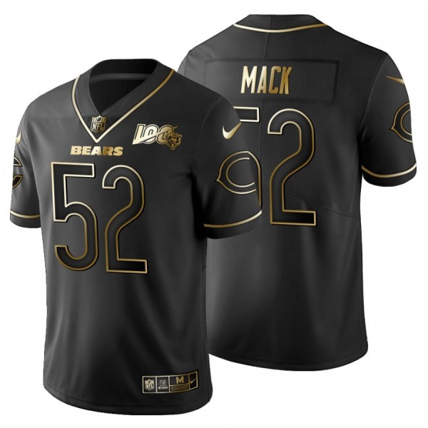 Chicago Bears #52 Khalil Mack Men's Nike Black Golden Limited NFL 100 Jersey