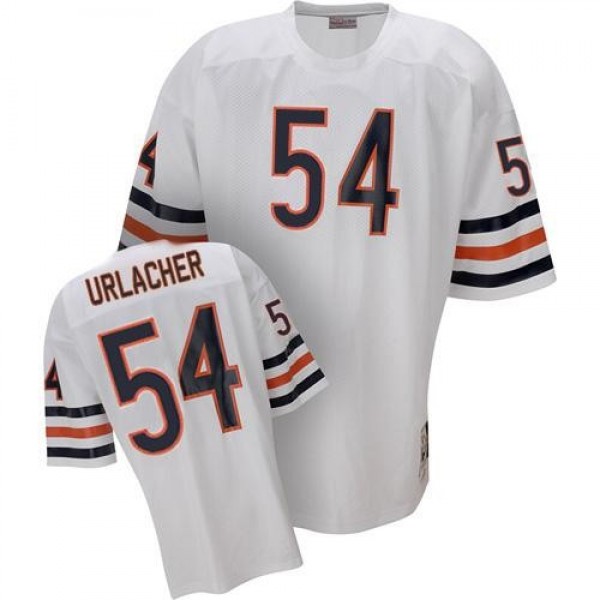Mitchell and Ness Bears #54 Brian Urlacher White Stitched Throwback NFL Jersey