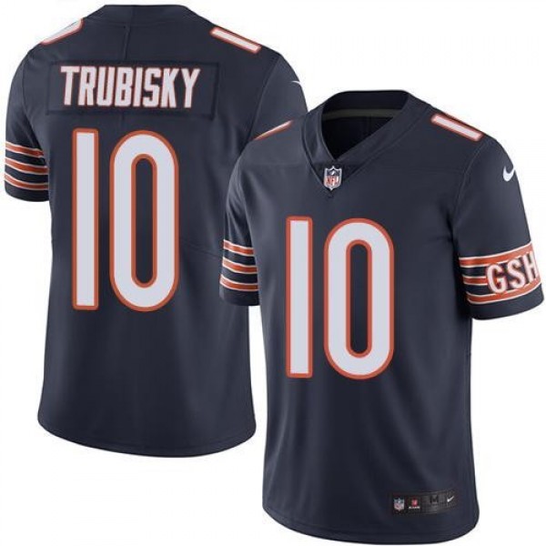 Nike Bears #10 Mitchell Trubisky Navy Blue Team Color Men's Stitched NFL Vapor Untouchable Limited Jersey