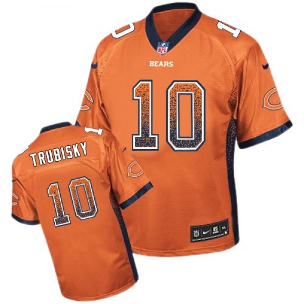 Nike Bears #10 Mitchell Trubisky Orange Alternate Men's Stitched NFL Elite Drift Fashion Jersey
