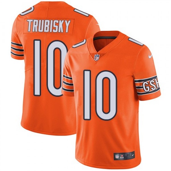 Nike Bears #10 Mitchell Trubisky Orange Men's Stitched NFL Limited Rush Jersey