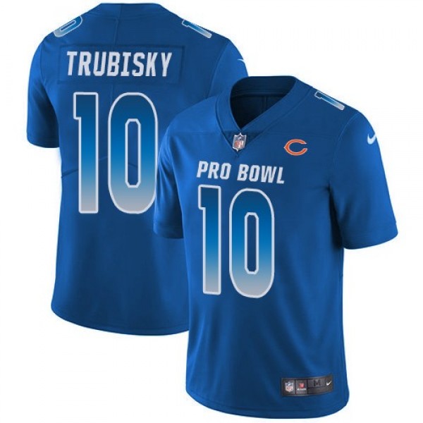 Nike Bears #10 Mitchell Trubisky Royal Men's Stitched NFL Limited NFC 2019 Pro Bowl Jersey