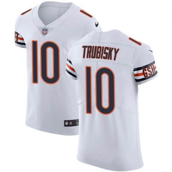 Nike Bears #10 Mitchell Trubisky White Men's Stitched NFL Vapor Untouchable Elite Jersey