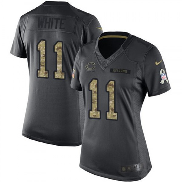 Women's Bears #11 Kevin White Black Stitched NFL Limited 2016 Salute to Service Jersey