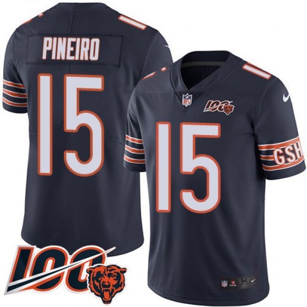 Nike Bears #15 Eddy Pineiro Navy Blue Team Color Men's 100th Season Stitched NFL Vapor Untouchable Limited Jersey