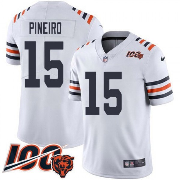 Nike Bears #15 Eddy Pineiro White Alternate Men's Stitched NFL Vapor Untouchable Limited 100th Season Jersey