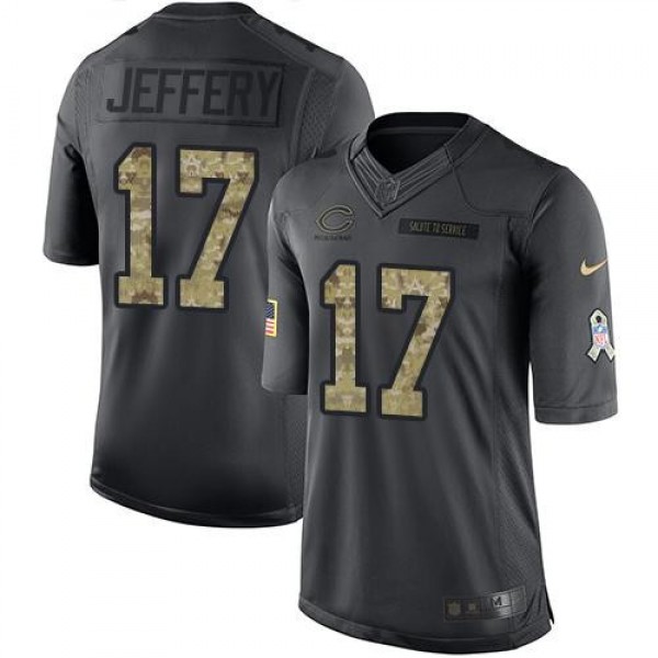 Nike Bears #17 Alshon Jeffery Black Men's Stitched NFL Limited 2016 Salute to Service Jersey