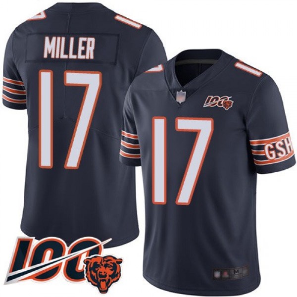 Nike Bears #17 Anthony Miller Navy Blue Team Color Men's Stitched NFL 100th Season Vapor Limited Jersey