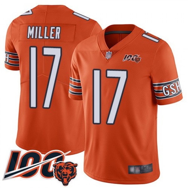 Nike Bears #17 Anthony Miller Orange Men's Stitched NFL Limited Rush 100th Season Jersey
