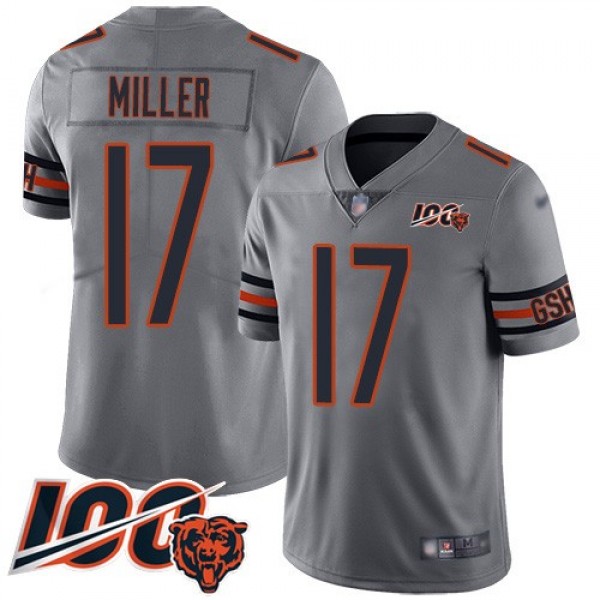 Nike Bears #17 Anthony Miller Silver Men's Stitched NFL Limited Inverted Legend 100th Season Jersey