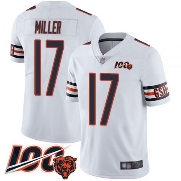 Nike Bears #17 Anthony Miller White Men's Stitched NFL 100th Season Vapor Limited Jersey