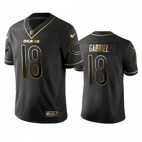 Nike Bears #18 Taylor Gabriel Black Golden Limited Edition Stitched NFL Jersey