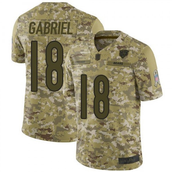 Nike Bears #18 Taylor Gabriel Camo Men's Stitched NFL Limited 2018 Salute To Service Jersey