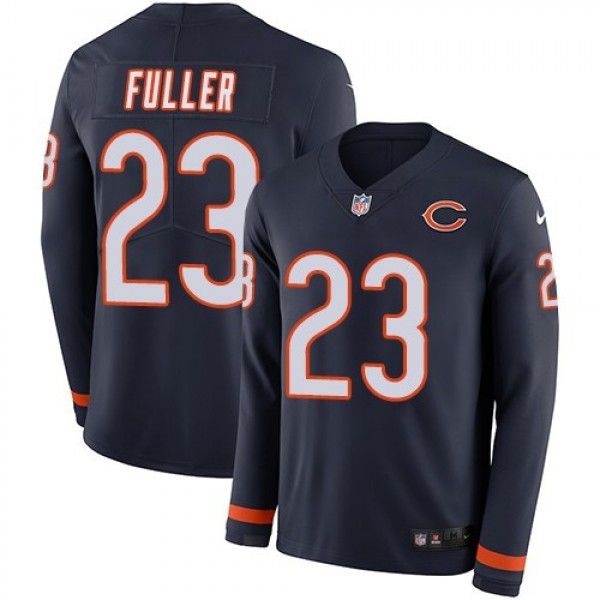 Nike Bears #23 Kyle Fuller Navy Blue Team Color Men's Stitched NFL Limited Therma Long Sleeve Jersey