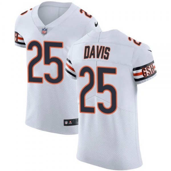 Nike Bears #25 Mike Davis White Men's Stitched NFL Vapor Untouchable Elite Jersey