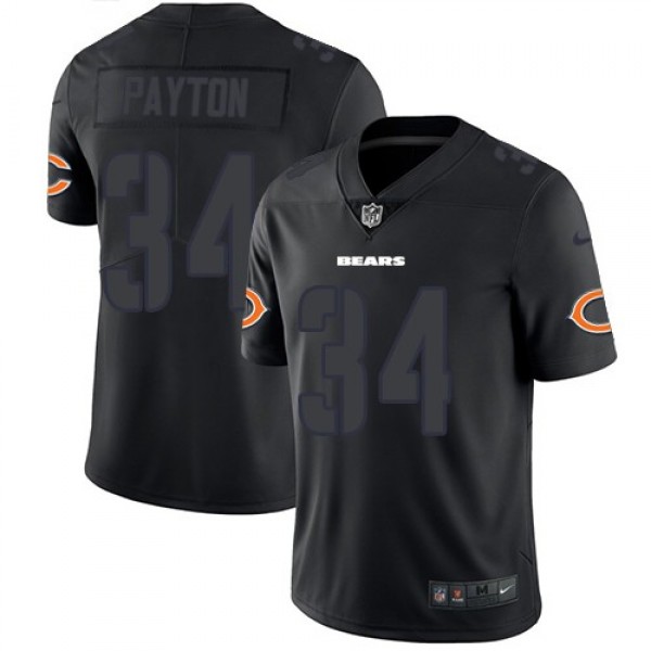 Nike Bears #34 Walter Payton Black Men's Stitched NFL Limited Rush Impact Jersey