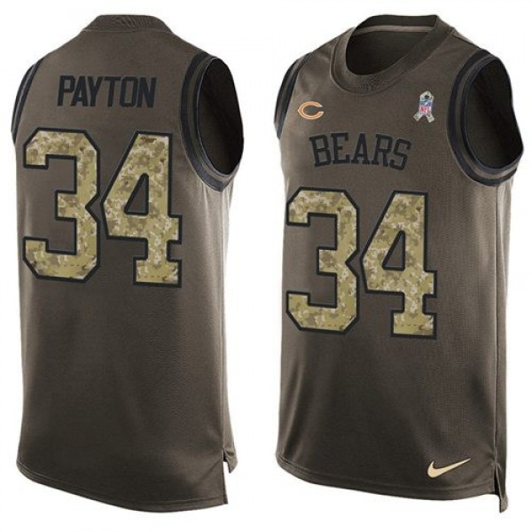 Nike Bears #34 Walter Payton Green Men's Stitched NFL Limited Salute To Service Tank Top Jersey