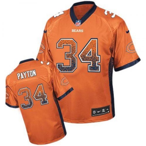 Nike Bears #34 Walter Payton Orange Alternate Men's Stitched NFL Elite Drift Fashion Jersey