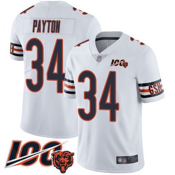 Nike Bears #34 Walter Payton White Men's Stitched NFL 100th Season Vapor Limited Jersey