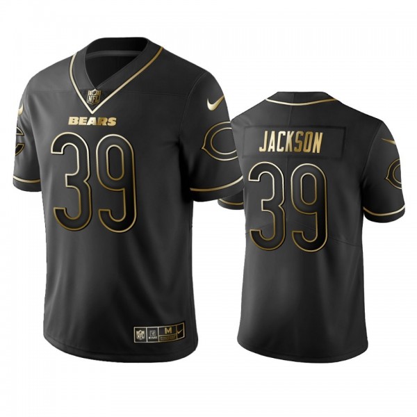 Nike Bears #39 Eddie Jackson Black Golden Limited Edition Stitched NFL Jersey