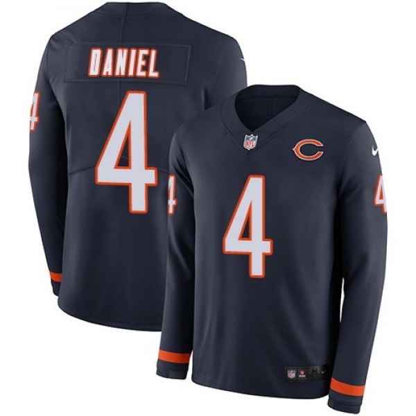Nike Bears #4 Chase Daniel Navy Blue Team Color Men's Stitched NFL Limited Therma Long Sleeve Jersey