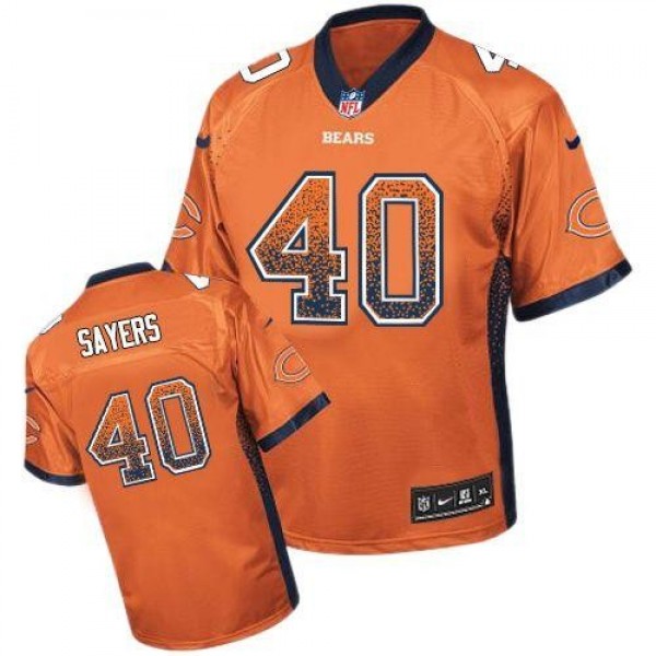 Nike Bears #40 Gale Sayers Orange Alternate Men's Stitched NFL Elite Drift Fashion Jersey