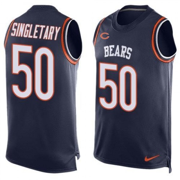 Nike Bears #50 Mike Singletary Navy Blue Team Color Men's Stitched NFL Limited Tank Top Jersey