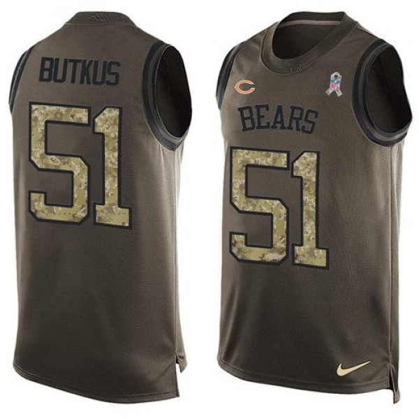 Nike Bears #51 Dick Butkus Green Men's Stitched NFL Limited Salute To Service Tank Top Jersey