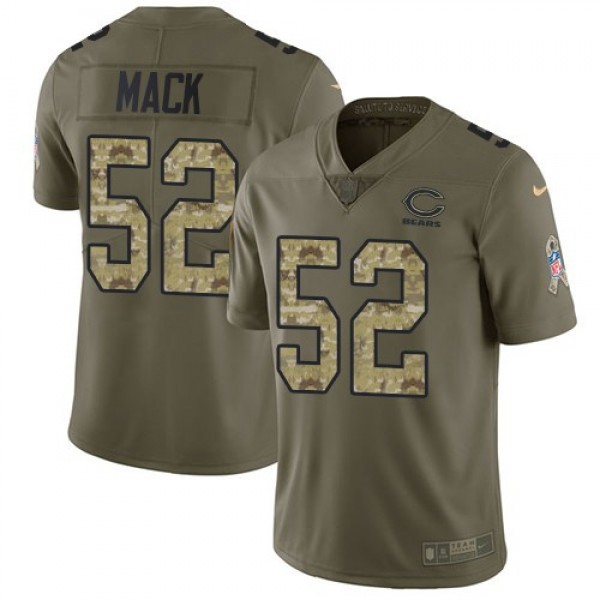 Nike Bears #52 Khalil Mack Olive/Camo Men's Stitched NFL Limited 2017 Salute To Service Jersey