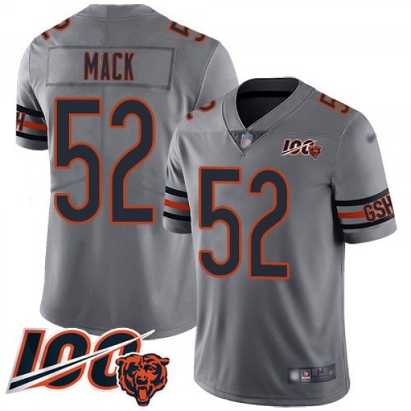 Nike Bears #52 Khalil Mack Silver Men's Stitched NFL Limited Inverted Legend 100th Season Jersey