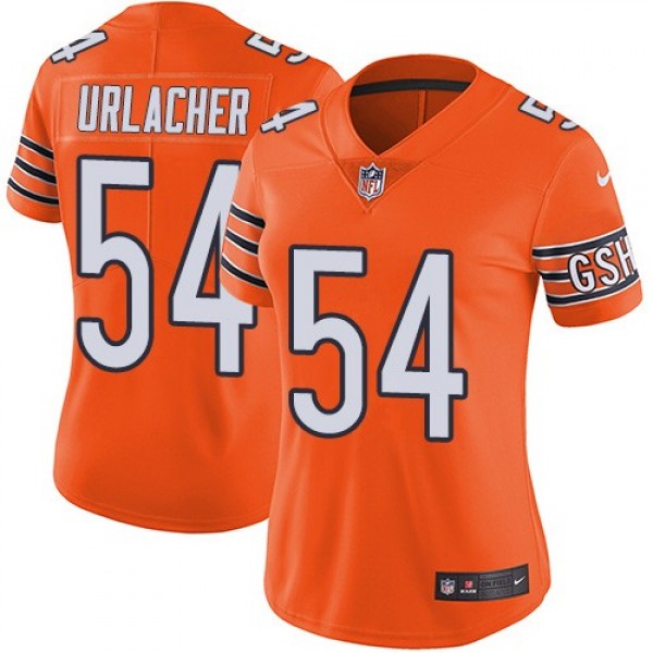 Women's Bears #54 Brian Urlacher Orange Stitched NFL Limited Rush Jersey
