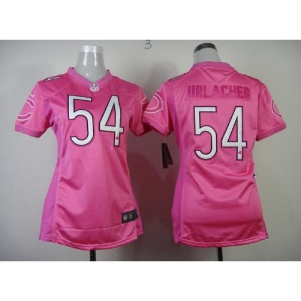 Women's Bears #54 Brian Urlacher Pink New Be Luv'd Stitched NFL Elite Jersey