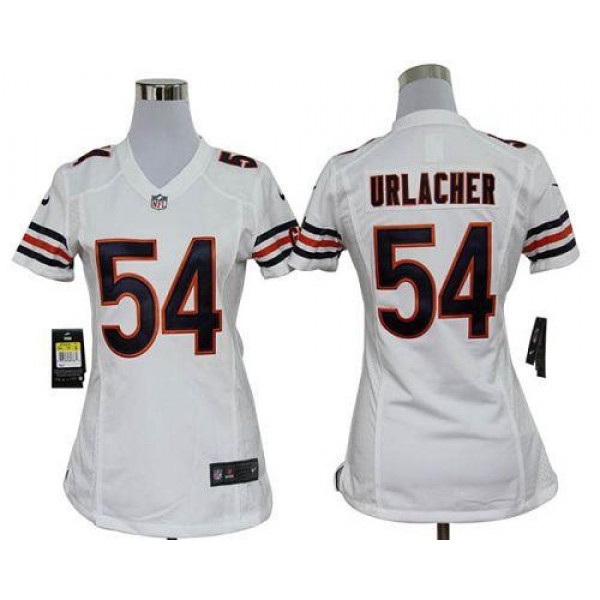 Women's Bears #54 Brian Urlacher White Stitched NFL Elite Jersey