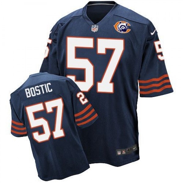 Nike Bears #57 Jon Bostic Navy Blue Throwback Men's Stitched NFL Elite Jersey