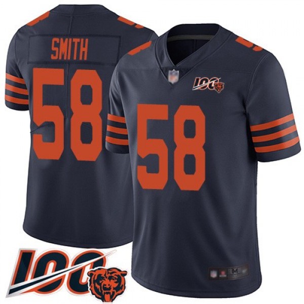 Nike Bears #58 Roquan Smith Navy Blue Alternate Men's Stitched NFL 100th Season Vapor Limited Jersey