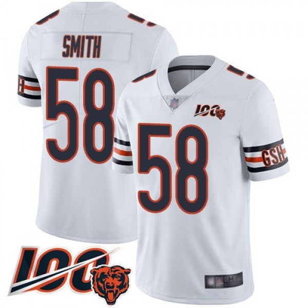 Nike Bears #58 Roquan Smith White Men's Stitched NFL 100th Season Vapor Limited Jersey