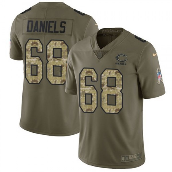 Nike Bears #68 James Daniels Olive/Camo Men's Stitched NFL Limited 2017 Salute To Service Jersey
