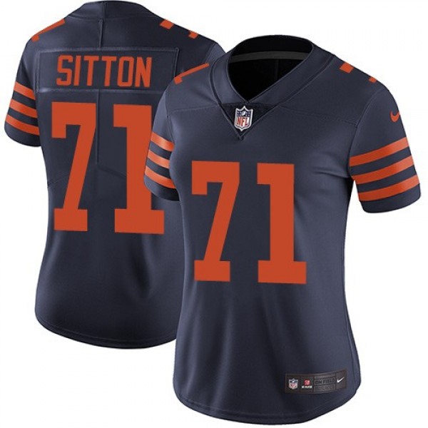 Women's Bears #71 Josh Sitton Navy Blue Alternate Stitched NFL Vapor Untouchable Limited Jersey