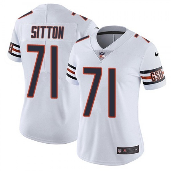 Women's Bears #71 Josh Sitton White Stitched NFL Vapor Untouchable Limited Jersey