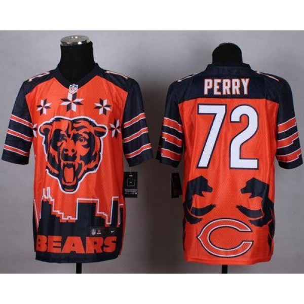 Nike Bears #72 William Perry Orange Men's Stitched NFL Elite Noble Fashion Jersey