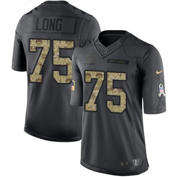 Nike Bears #75 Kyle Long Black Men's Stitched NFL Limited 2016 Salute to Service Jersey