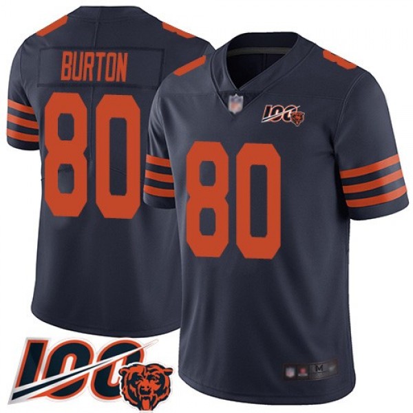 Nike Bears #80 Trey Burton Navy Blue Alternate Men's Stitched NFL 100th Season Vapor Limited Jersey