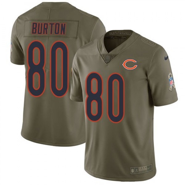Nike Bears #80 Trey Burton Olive Men's Stitched NFL Limited 2017 Salute To Service Jersey