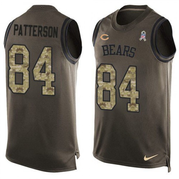 Nike Bears #84 Cordarrelle Patterson Green Men's Stitched NFL Limited Salute To Service Tank Top Jersey
