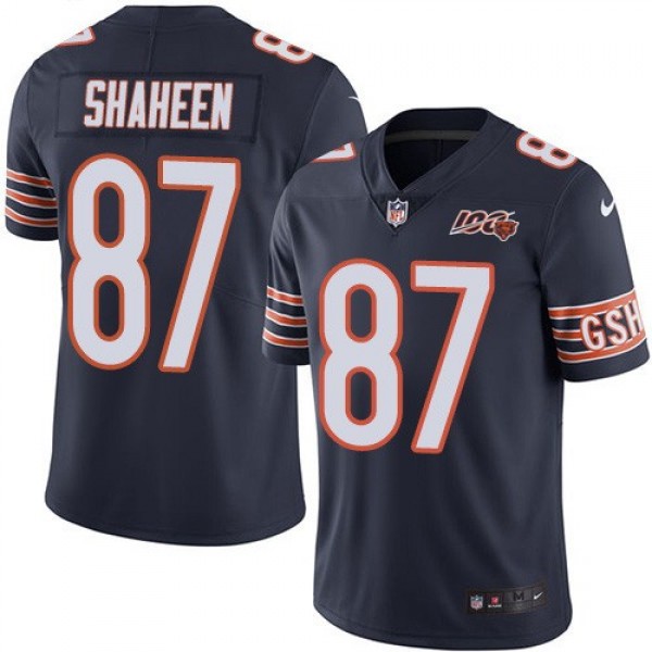Nike Bears #87 Adam Shaheen Navy Blue Team Color Men's 100th Season Stitched NFL Vapor Untouchable Limited Jersey