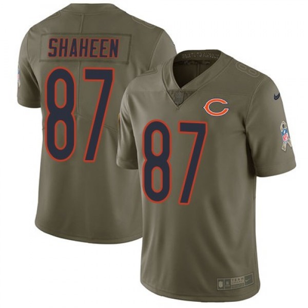 Nike Bears #87 Adam Shaheen Olive Men's Stitched NFL Limited 2017 Salute To Service Jersey