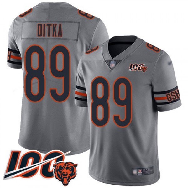 Nike Bears #89 Mike Ditka Silver Men's Stitched NFL Limited Inverted Legend 100th Season Jersey