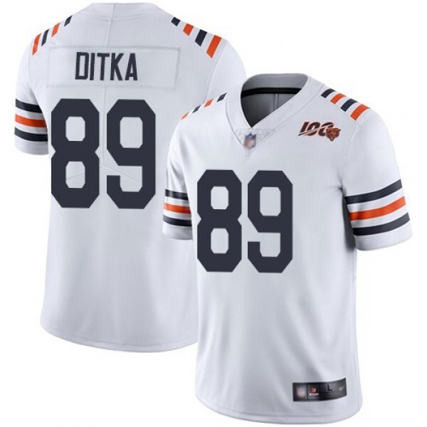 Nike Bears #89 Mike Ditka White Alternate Men's Stitched NFL Vapor Untouchable Limited 100th Season Jersey