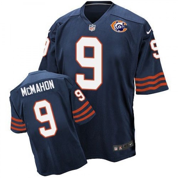 Nike Bears #9 Jim McMahon Navy Blue Throwback Men's Stitched NFL Elite Jersey